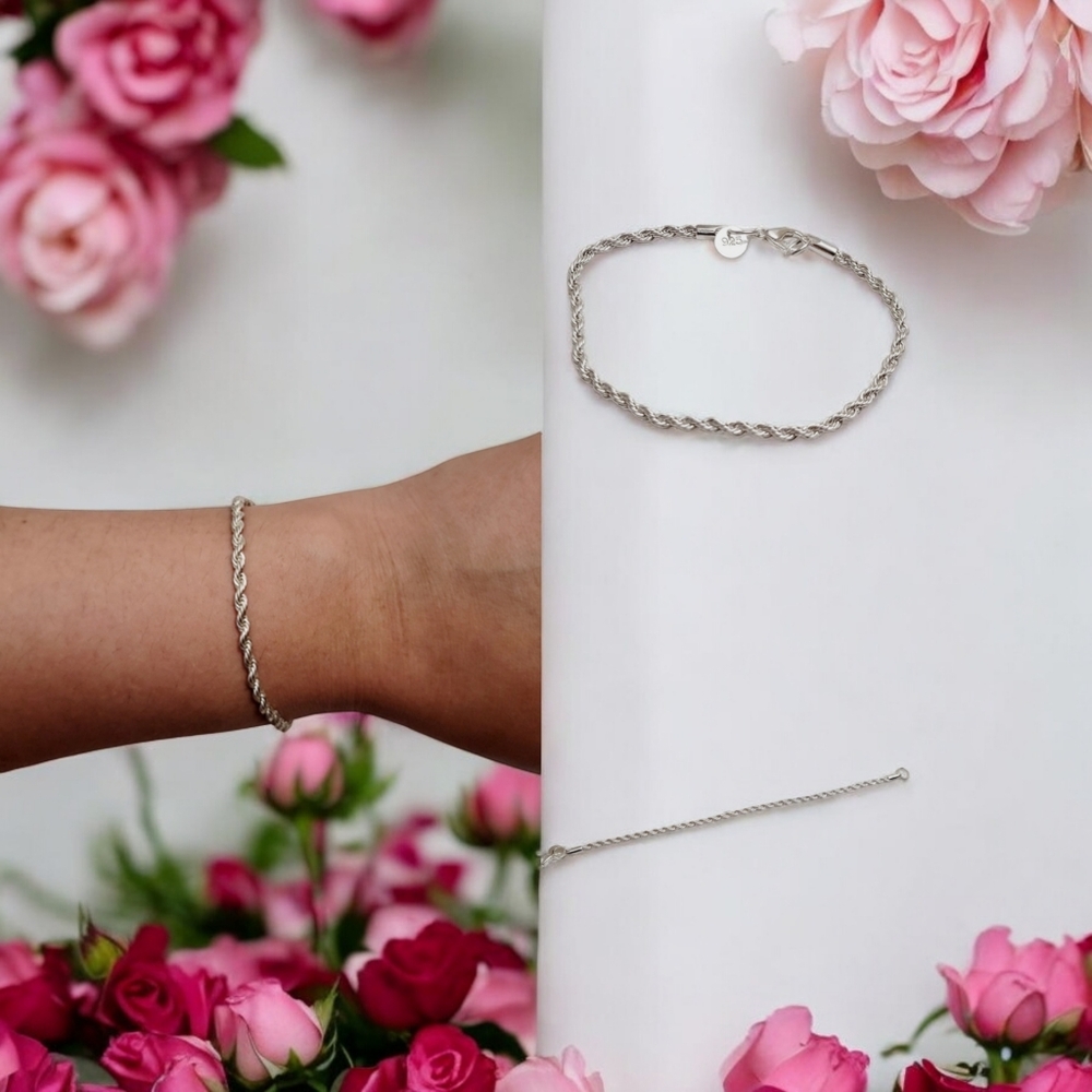 925 SS Light Sterling Silver twisted Bracelet